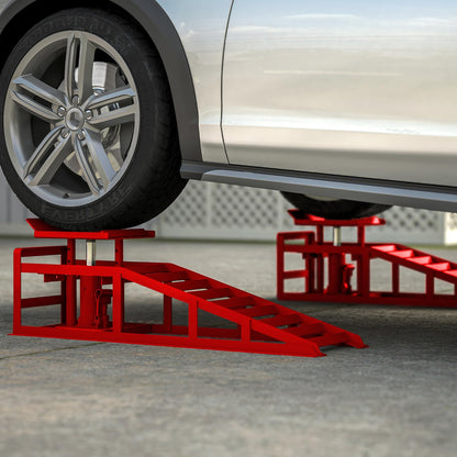 GarveeTech 2 Pack Hydraulic Car Ramps 5 T 10000 LBS Low Profile Car Lift Service Ramps Truck Trailer Garage,Height Hydraulic Vehicle Ramps