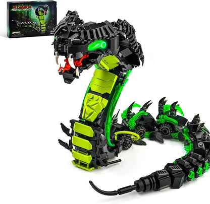 Mechanical Snake Building Sets Creative Snake Animal Collection Toy Adult Home or Office Decor STEM Building Toy Gift for Teens Girl and Boys 8-14 (689PCS)