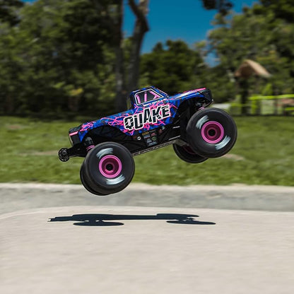 ARRMA RC Truck 1/16 Quake GROM 4X4 RTR Brushed Monster Truck (Battery &amp Charger Included) Purple ARA2137T3