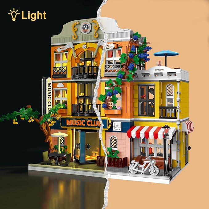 ENJBRICK Flowers City Jazz Club Building Sets for Adutls Architecture House Building Kit for Boys and Girls 8-14 Years 1683 PCS