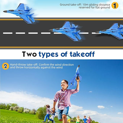 RC Plane Remote Control Airplane Toy - RC Plane Remote Control Planes 2CH 2.4Ghz Rc Aircraft with Lights Outdoor Foam Durable Rc Aircraft Foam RC Airplane Jet for Kids Adults Hobby Toys