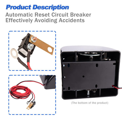 Electric Anchor Winch,Marine Anchor Winch Saltwater Boat Anchor Windlass Kit with Wireless Remote Control,Anchors Up to 45 LBS, Heavy Duty Towing Winches for Fishing Boat Pontoon Boat (45LBS, Black)
