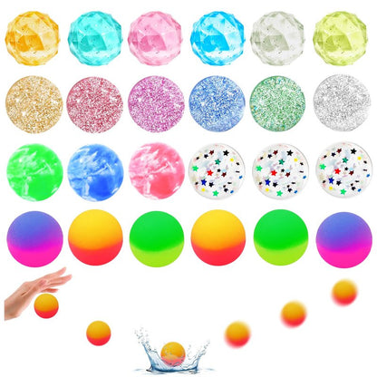 QYESQ Easter Egg Fillers - Easter Basket Stuffers - 24 Bouncy Balls, Fidget Toys, Easter Basket Essentials Party Favors Supplies, Family Games Prize Bulk Birthday Gifts for Boys Girls Teens Classroom