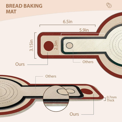 Skiennix Silicone Bread Sling - 2 PCS Non-Stick Red Baking Tools with Extra Long Handles | Dishwasher Safe