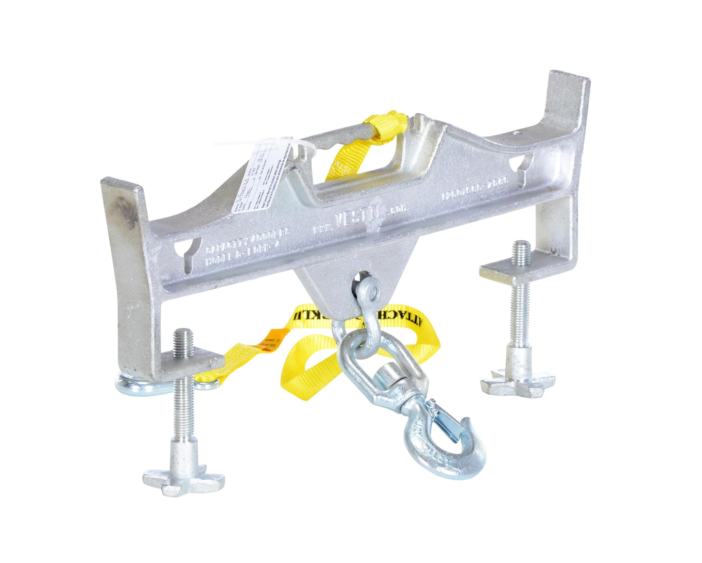 Vestil D-FORK-4-SL Steel Double Swivel Hoist Optioning Hook 2 In x 23-3/16 In x 14-1/2 In 4000 Lb. Capacity Silver