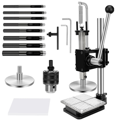 Leather Press Hole Puncher Leather Cutting Machine Hand Punching Machine for DIY Craft Punching Holes Cutting, Forming Pressing,Install Rivets and Snap Buttons