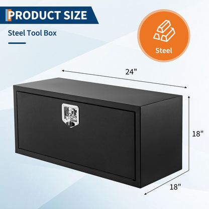 GAOMON Truck Tool Box with T-Handle Lock, Heavy Duty Truck ToolBox Truck Storage Organizer Tool Box Chest For Truck Bed, RV, Trailer (18 * 18 * 24-Black, Black)