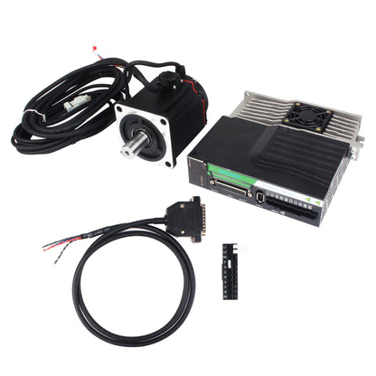 XUNKUNER AC Servo Motor Kit, AC220V 3000rpm L3000 17-bit Encoder RS485 Servo Motor Driver Controller Kit for CNC(750W Without Brake)