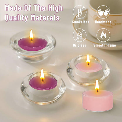 Scented Tealight Candles - 9 Deep Purple 3 Light Pink Tea Lignt Candles for Christmas Advent Holiday Mantel Decor Bath Relaxation, Perfect for Home Use and Gifting