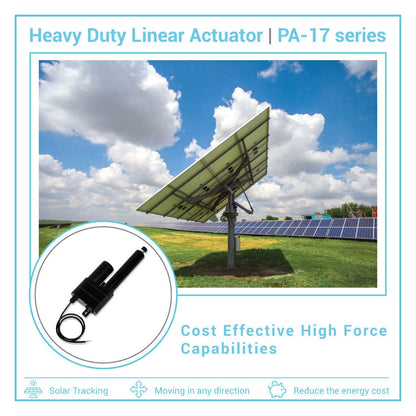 Progressive Automations 12V High Force Linear Actuator - 8 inches Stroke, 850 lbs Force, Industrial, Heavy Duty Linear Actuator with IP65 Protection for Agriculture Automotive Industry, PA-17