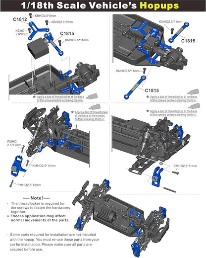 HAIBOXING RC Cars Metal Spare Parts 1/18 RC Trucks Replacement Parts Apply to 2021 New Version 18858 &amp 18859 &amp18859A