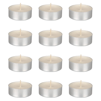 Mega Candles 12 pcs Unscented Oversize White Tea Lights Candles, Pressed Wax Candle 12 Hour Burn Time, Home Décor, Wedding Receptions, Occasions, Events, Meditations, Tranquility, Spa