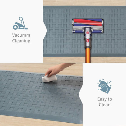 2PCS UKISS Kitchen Rugs, Cushioned Anti Fatigue Kitchen Mats for Floor, Waterproof Kitchen Rug，Non-Slip Comfort Standing Mat for Kitchen (Grey, 17.3"x28"+17.3"x60")