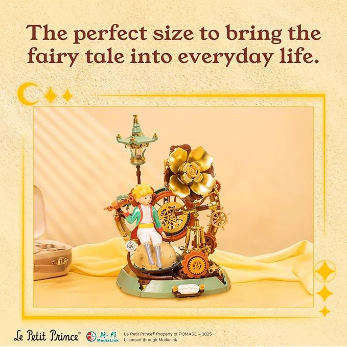 PANTASY The Little Prince – Starry Journey Building Set Vintage Mechanical Pocket Watch-Inspired Model with Gears Telescope &amp Golden Rose Collectible Display Toy with Exclusive Prince Figure