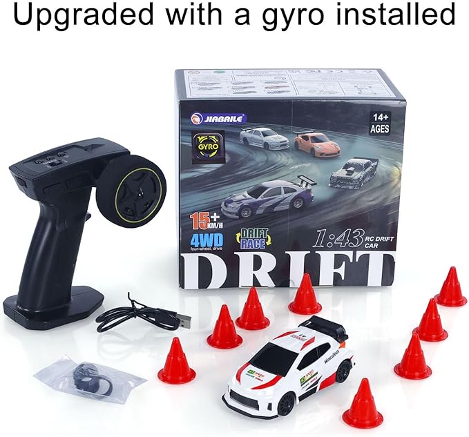 TOUCAN RC HOBBY 1/43 RC Drift Car High Speed 4WD Racing Vehicles 2.4GHz RTR Mini Car Model Radio Battery Lights Gyroscope for Ages 14+