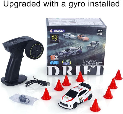 TOUCAN RC HOBBY 1/43 RC Drift Car High Speed 4WD Racing Vehicles 2.4GHz RTR Mini Car Model Radio Battery Lights Gyroscope for Ages 14+