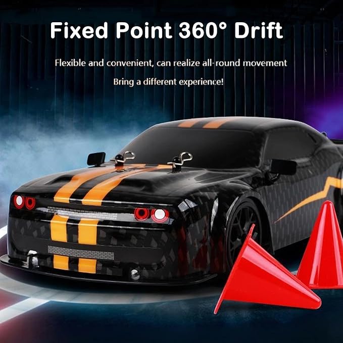 RC Drift Car 1:14 4WD 30KM/H High Speed RC Racing Car 2.4GHz Remote Control LED Lights 2 Batteries Race &amp Drift Tires for Adults (Blue)