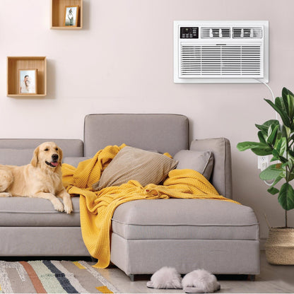 Whirlpool 12,000 BTU 230V Through-the-Wall Air Conditioner with Supplemental Heat, Dehumidifier and Remote, Wall AC Unit for Apartment, Living Room and Medium Rooms up to 550 Square Feet in White