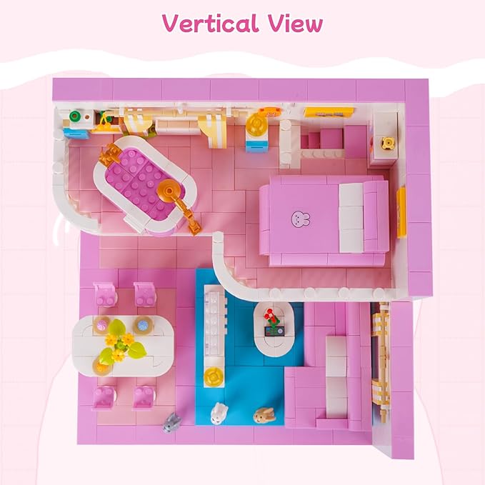 Friends House Building Block Set Pets Collection Small Brick Model Set Creative Mini Toy Building Sets Children’s Day Birthday for Teens Kids Boys Girls 8+ 1096 PCS