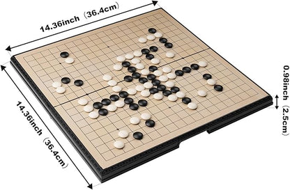 Go Set Magnetic Foldable Portable Travel Game Set go Game Board 19 x19 14.36 inches Suitable for Beginners Professionals Children and Adults it can Also be Used for Teaching
