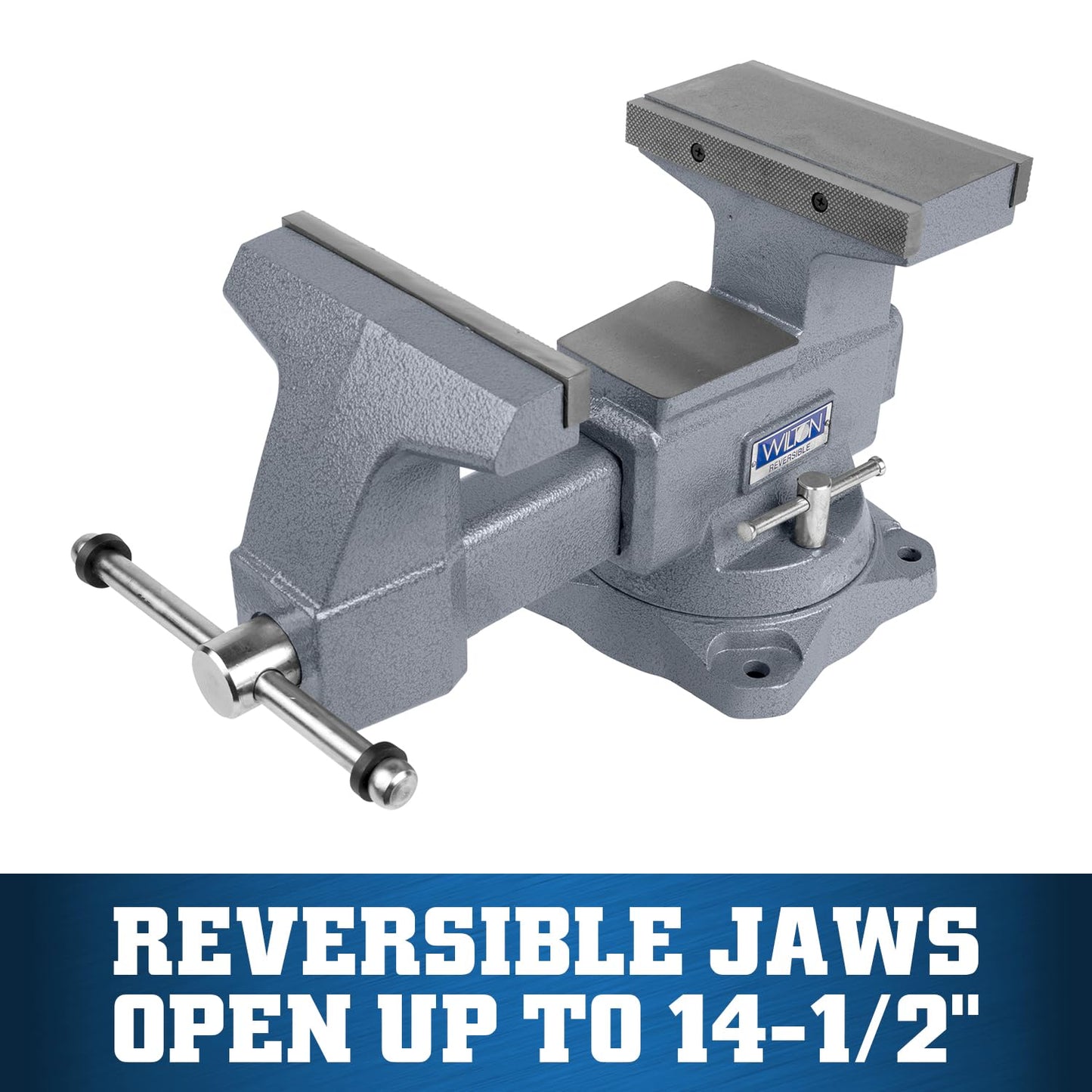 Wilton Reversible Bench Vise, 8" Jaw Width, 9-1/4" & 14-1/2" Jaw Opening, 4-3/4" Throat (Model 4800R)