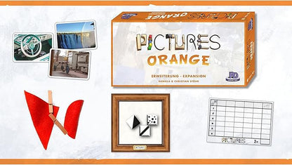 Rio Grande Games Pictures Orange Expansion Board Game for Family Creative Party Games with 55 New Cards Play for Ages 14 Plus 3-6 Players