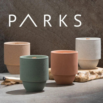 Paddywax Parks, Olympic Scented Candle in Reusable Ceramic Jar with Crackling Wood Wick, Soy Candle with Approx. 77 Hour Burn Time, Decorative Gift Candles for Home, Moss & Mint Scent, 11 oz