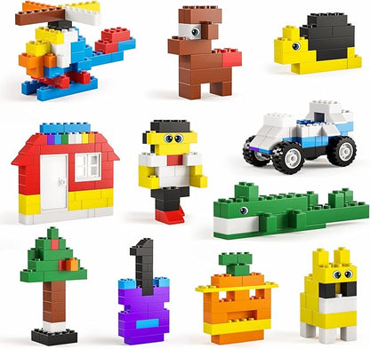 burgkidz Building Bricks 568 Pieces Toys Classic Building Blocks Includes Wheels Door Window Compatible Bulk Block with Storage Box and Baseplate STEM Educational Gift for Kids 3+ Year