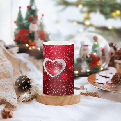 ALAZA Happy Valentines Day Hearts Flickering Flameless Candles Battery Operated with Remote Timer,Tea Light Candles LED Pillar Votive Candles Set of 2 for Outdoor Indoor Decorations