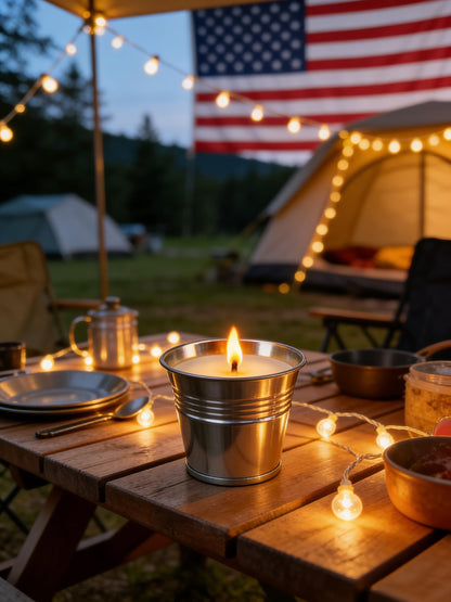 Citronella Candles Outdoor,Novel Steel Design 12-Pack,Use Natural Soy Wax & Citronella,15-Hour 2 oz Bucket Candles for Garden Camping Patio Backyard Balcony Family Party
