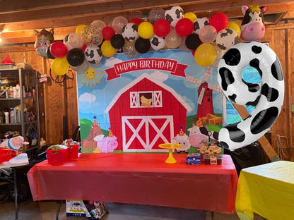 Cow Print 5 Balloon, Number Balloon 40 Inch Cow Print Party Supplies Farm Animal Balloons, 5th Birthday Balloon Decorations, 5 Number Balloons, Number 5 Balloon