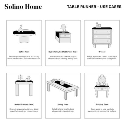 Solino Home Linen Indigo Navy Hemstitch Table Runner 60 Inches - 100% Pure Linen Small Table Runner 14 x 60 Inch Ideal for Dresser and Coffee Tables - Sonoma Hemstitch, 4th of July