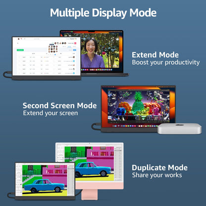 cocopar Portable Monitor 15.6 Inch 1080P FHD 60Hz 85% sRGB Travel Monitor with Speaker HDMI USB-C Second Screen for Laptop MacBook Surface PC Xbox PS4/5, VESA Mountable, with Cover Stand
