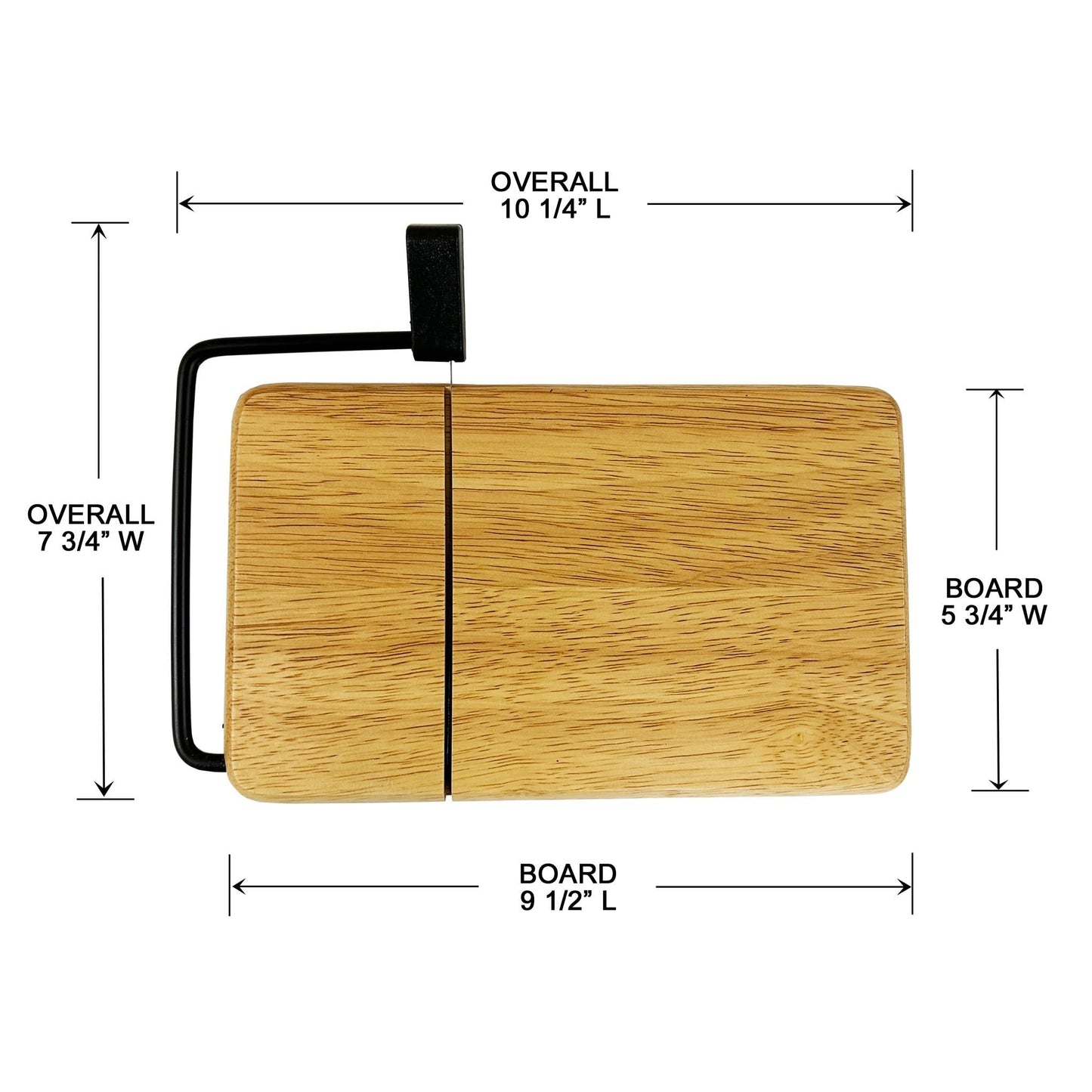 Prodyne Thick Beechwood Cheese Slicer, 9 ½" x 6" x ⅞"