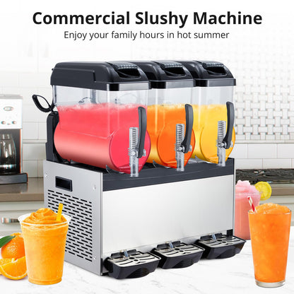 Garvee Commercial Slushy Machine, 36 L/9.6 gal Frozen Drink Margarita Machine Smoothie, Self-Cleaning, 860W Stainless Steel Slushy Machine for Snow Melts, Cocktails, Homes, Coffee Shops, Restaurants