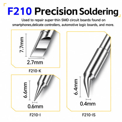 FNIRSI DWS-200 200W 210 Precision Digital Soldering Station Kit with 3 F210 Soldering Iron Tips and 2 Helping Hands, Temp Value & Curve Mode, 3 Temperature Storage, Full-Color Display