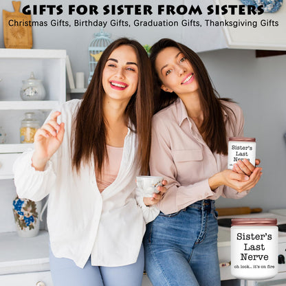 Homsolver Sister Gifts for Women, Valentines Galentines Mothers Day Christmas Birthday Gift Ideas, Female Friends Bestie in Law, Sister's Last Nerve Scented Candles