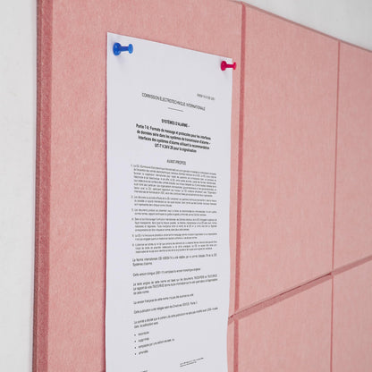 Large Cork Board Alternative 48" X 36" Bulletin Board - 12 Pack Removable Felt Wall Tiles with 30 pushpins, Large Cork Boards for Walls Cork Board for Office Pin Board Tack Board - Pink