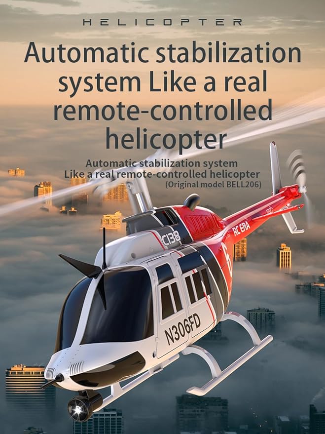C138 RC Helicopter 2.4G 6CH 6-Axis Gyro Altitude Hold 1/33 Remote Control Plane Ready to Fly RTF(RED-White)