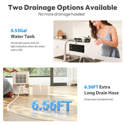 34Pint Dehumidifier for 2500Sq.Ft, Compressor Dehumidifiers for Home, Front LED Digital Humidity Display&Quiet Dehumidifier for Basement, Bedroom, Bathroom, with 6.56FT Drain Hose DH1800S