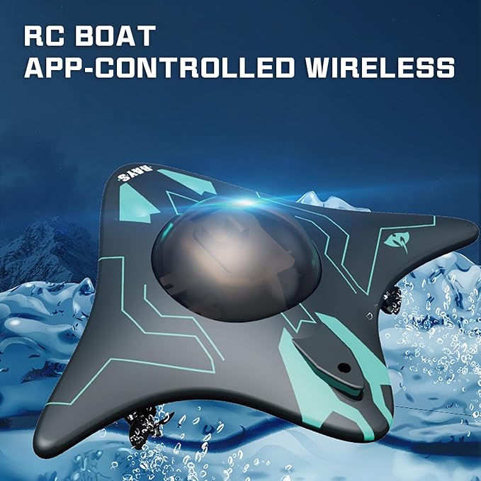 RC Boat with Camera - 6 CH Waterproof Remote Control Boat for Pools &amp Lakes App Control for iOS &amp Android Real-Time Photography Toys for Adults &amp Kids Ages 8+