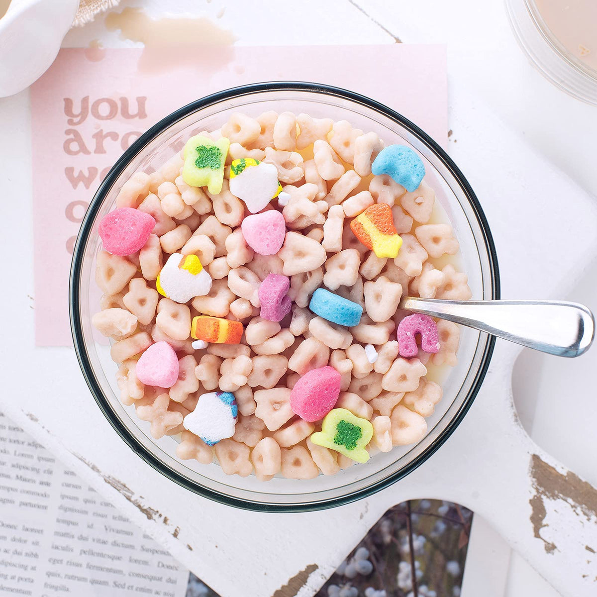 Funny French Vanilla Cereal Bowl with Metal Spoon Candle Morning Ritual Gift