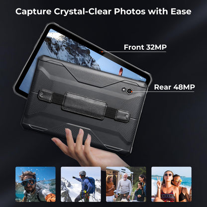 MUNBYN Rugged Tablet Android 14 ILT03, 8.68" GPS Tablet for UTV, 33W Fast Charging, IP68 Waterproof, 8000mAh Lasts 11 Hours, 32MP+48MP Dual Camera, 8GB+128GB, 4G LTE for Offroad, Drone, 2Y Protection
