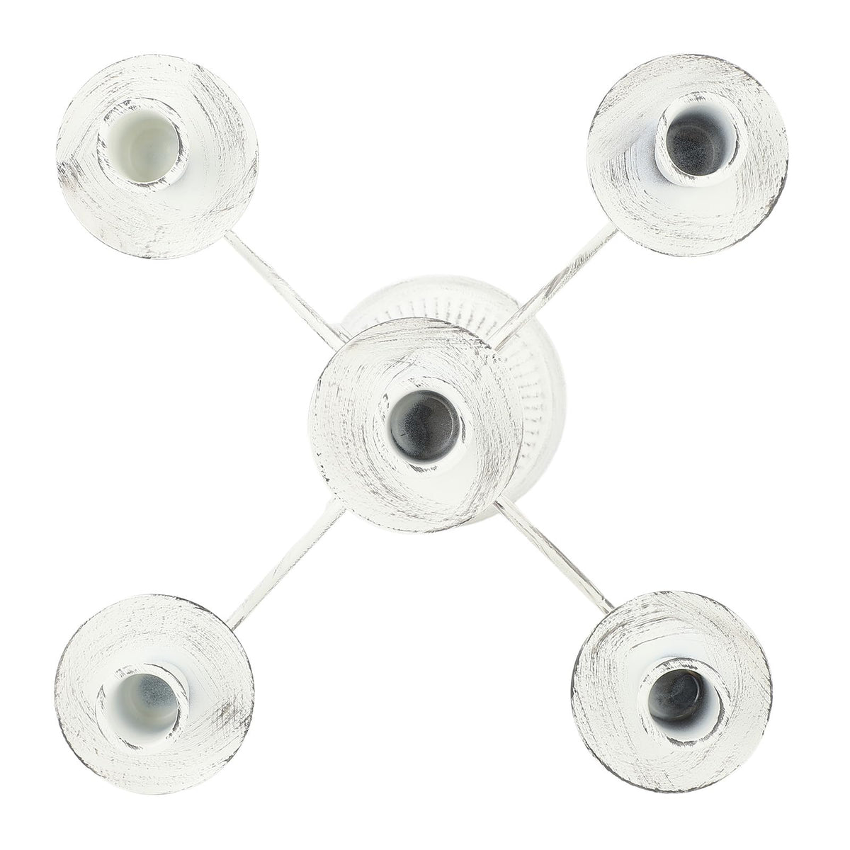 BEIJIALY 5 Arms Cast Iron Candlestick Holders, Metal Candelabra Rustproof Dampproof Iron Candle Holder Decorative Luxurious Candlestick Holder for Weeding Hotel
