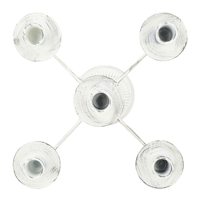 BEIJIALY 5 Arms Cast Iron Candlestick Holders, Metal Candelabra Rustproof Dampproof Iron Candle Holder Decorative Luxurious Candlestick Holder for Weeding Hotel