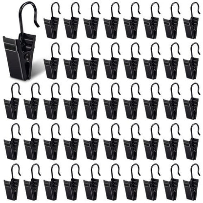 Curtain Clips, 100 Pack Metal Clips for Party Decor Hanging Photo Camping Tents Arts Crafts Display, Black