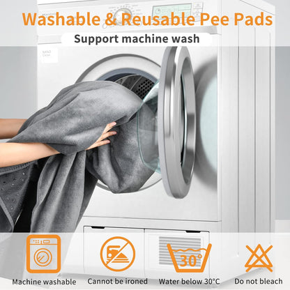 LOOBANI Extra Large Reusable Dog Mat - Non-Slip, Washable Pee Pads for Incontinence | 36"x48" Gray