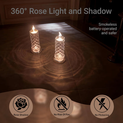 Aloelcap 4PCS Battery Operated Candles, Christmas Decorations Flameless Candle, Valentines Proposal Anniversary Wedding for Birthday Party Decoration