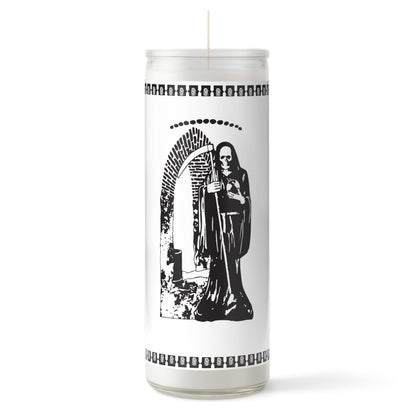 Alumenza 3 Pack Santa Muerte Candle in Glass Jar 90 Hours– Paraffin Wax, Clean Burning Unscented | Large & Tall Devotional Prayer Pillar Candles for Home, Memorial, Rituals