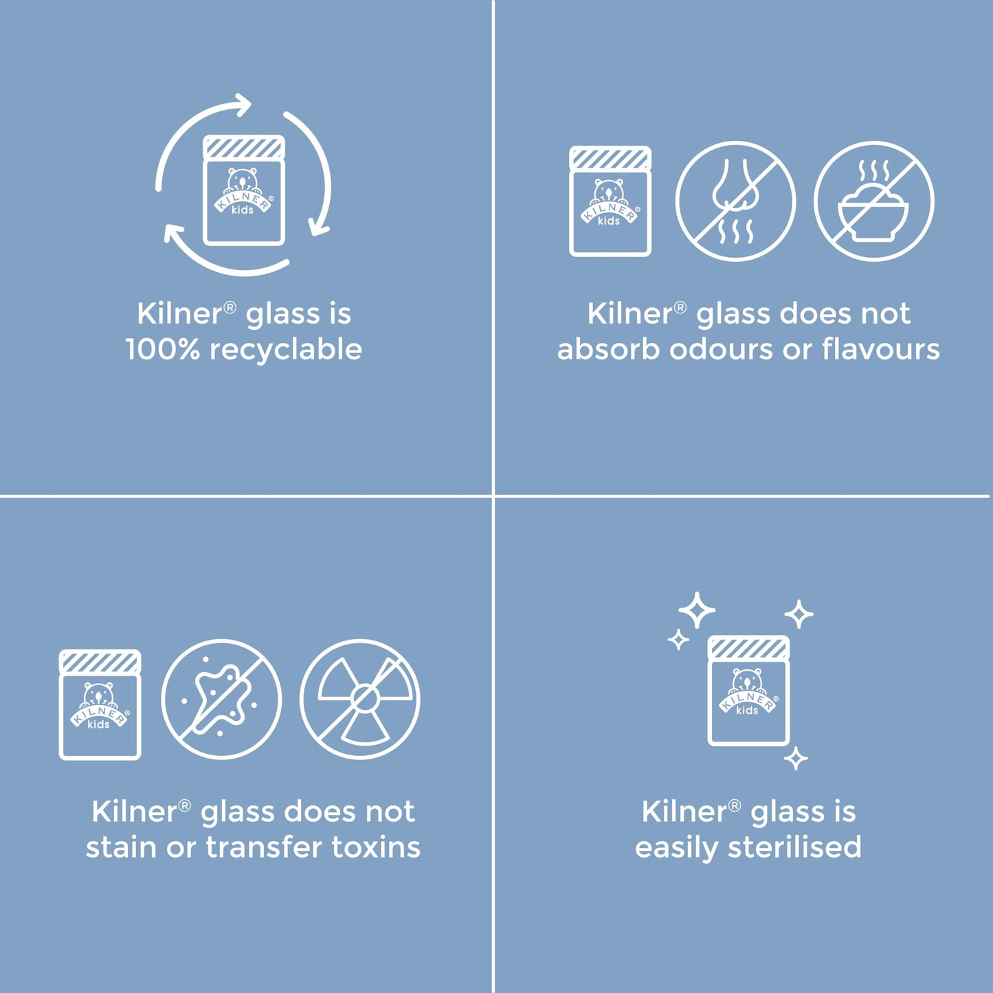 Kilner Kids Set of 6 190 ML Glass Jars